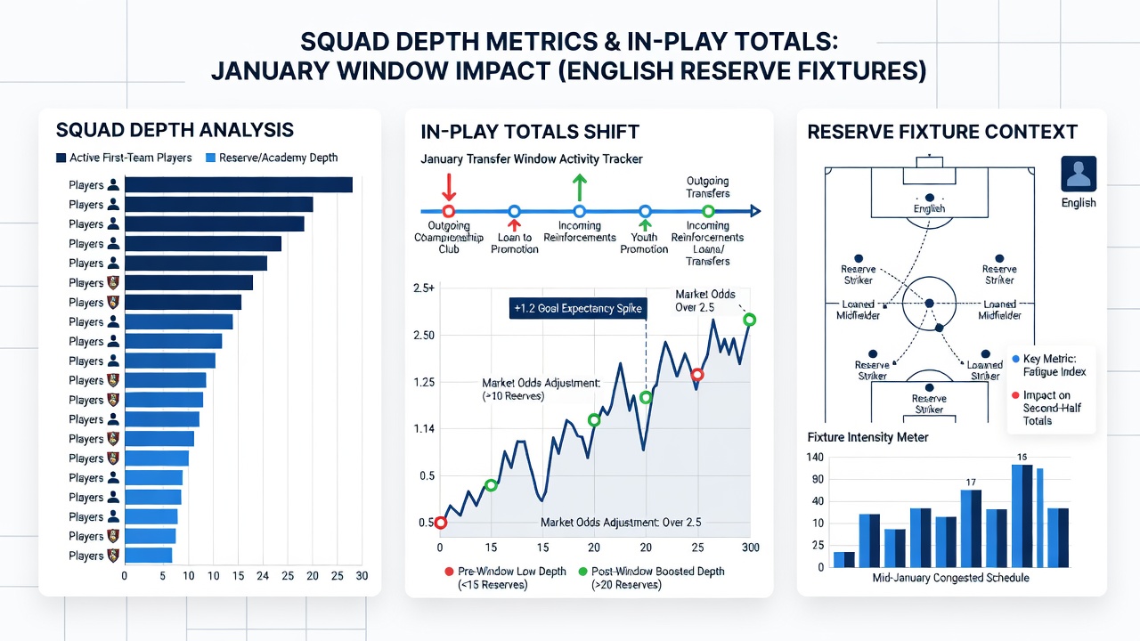 Analysts reviewing squad statistics on digital screens during an English football match window