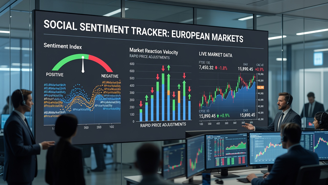 Live odds board updating alongside social media sentiment graphs during a high-stakes European league fixture
