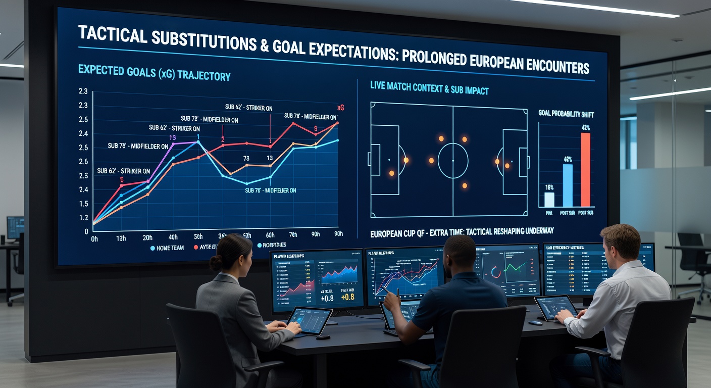 Coaches discussing tactical changes on the sideline during an extended European match