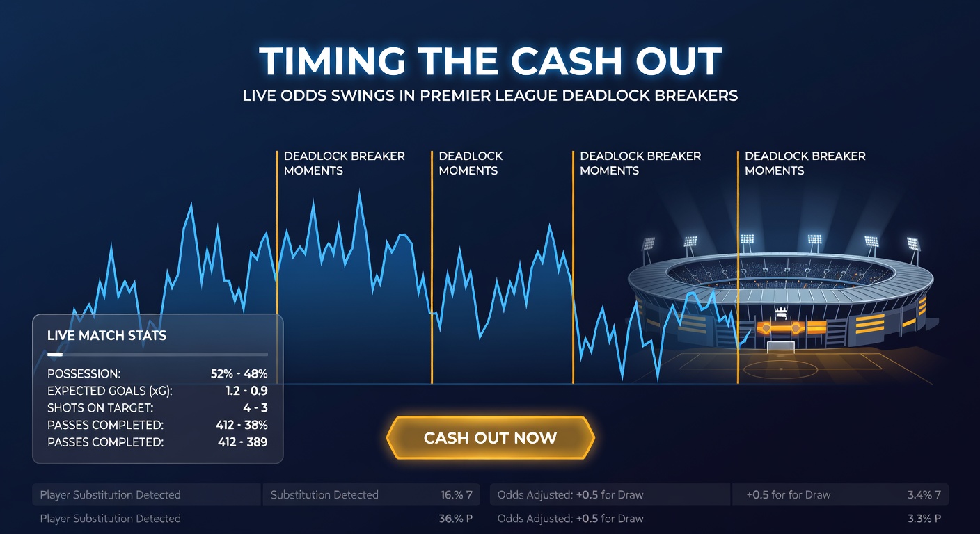 Screenshot of a live betting interface during a Premier League draw, highlighting cash out button amid odds plunge on goals
