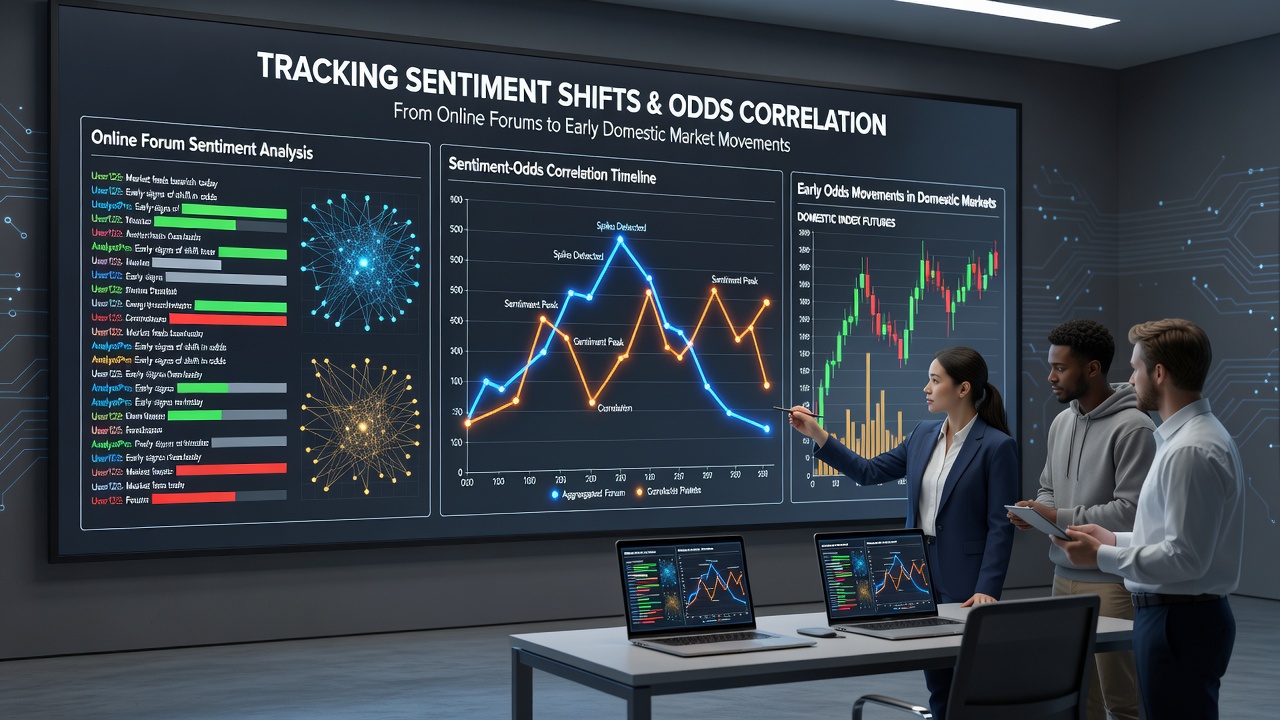 Graphs displaying forum sentiment trends aligned with initial odds fluctuations in European domestic leagues