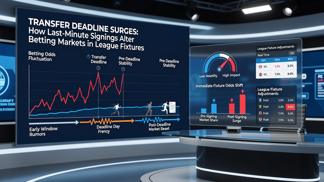 Bookmaker screens displaying shifting odds after deadline-day signings