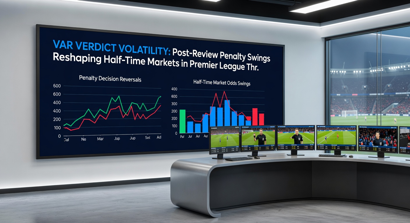 Graph illustrating half-time odds fluctuations following VAR penalty decisions in recent Premier League matches
